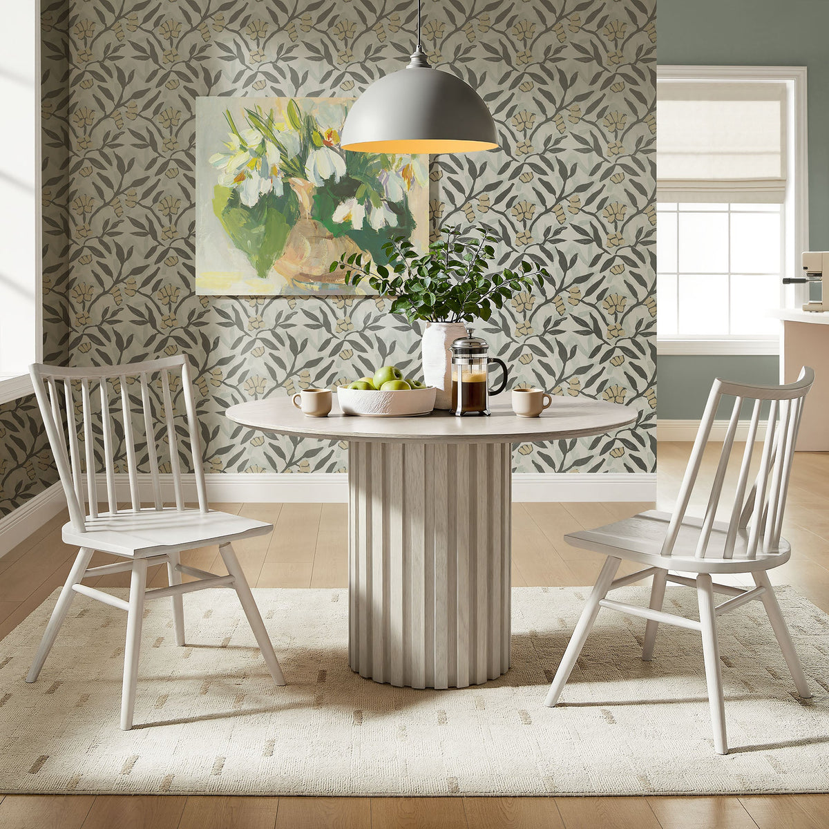 Alvar Spindle Back Dining Side Chairs set of 2 by Modway, white/gray finish on Tampa Home & Garden Store
