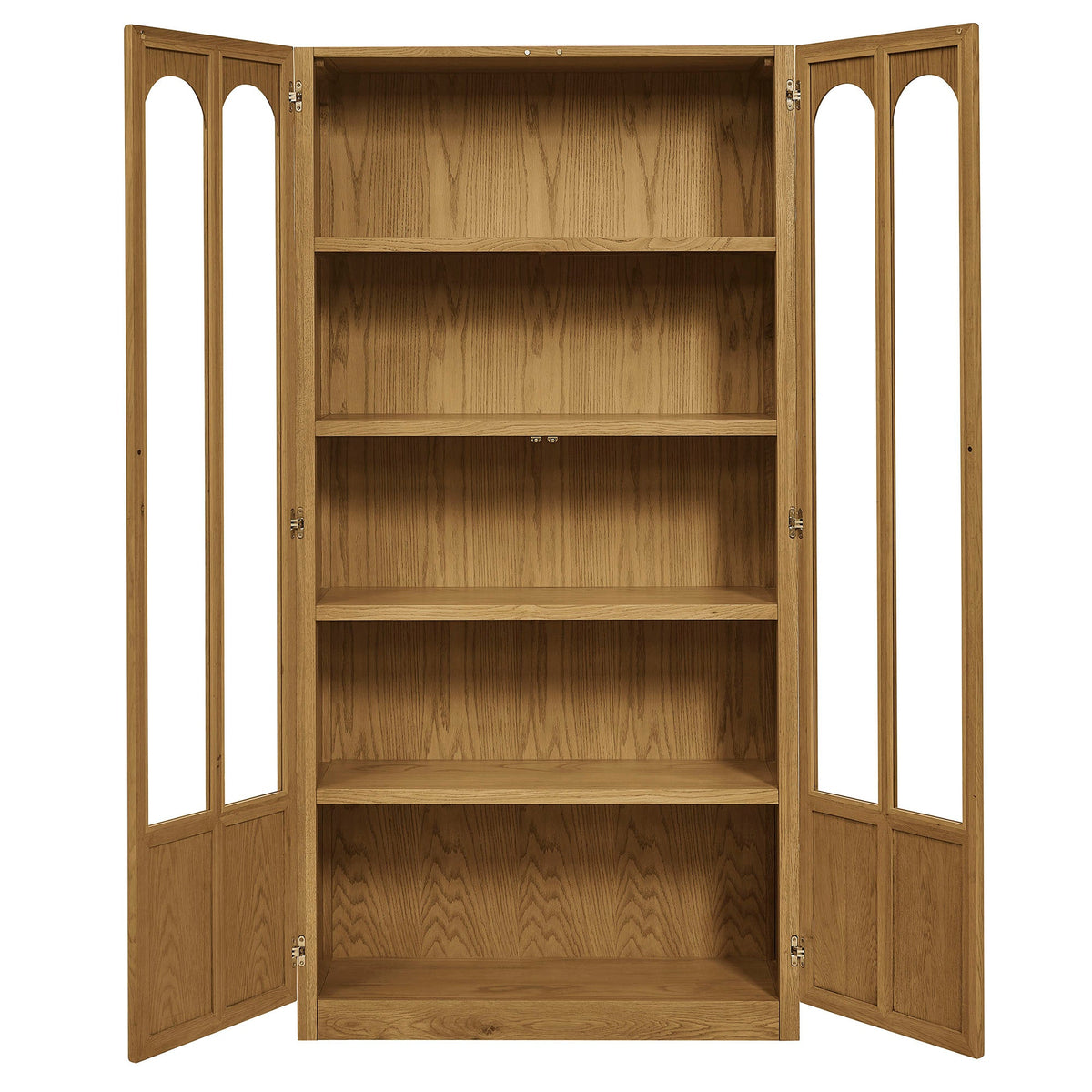 Anwen Solid Wood and Glass Display Cabinet by Modway oak finish with glass doors on Tampa Home & Garden Store