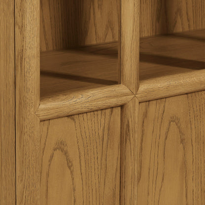 Anwen solid wood display cabinet by Modway, oak finish with open shelves on Tampa Home & Garden Store