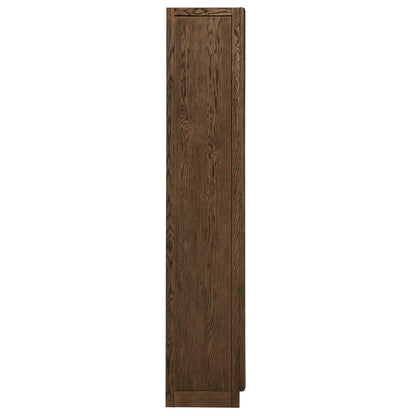 Anwen Solid Wood and Glass Display Cabinet tall dark walnut cabinet with grain on Tampa Home & Garden Store