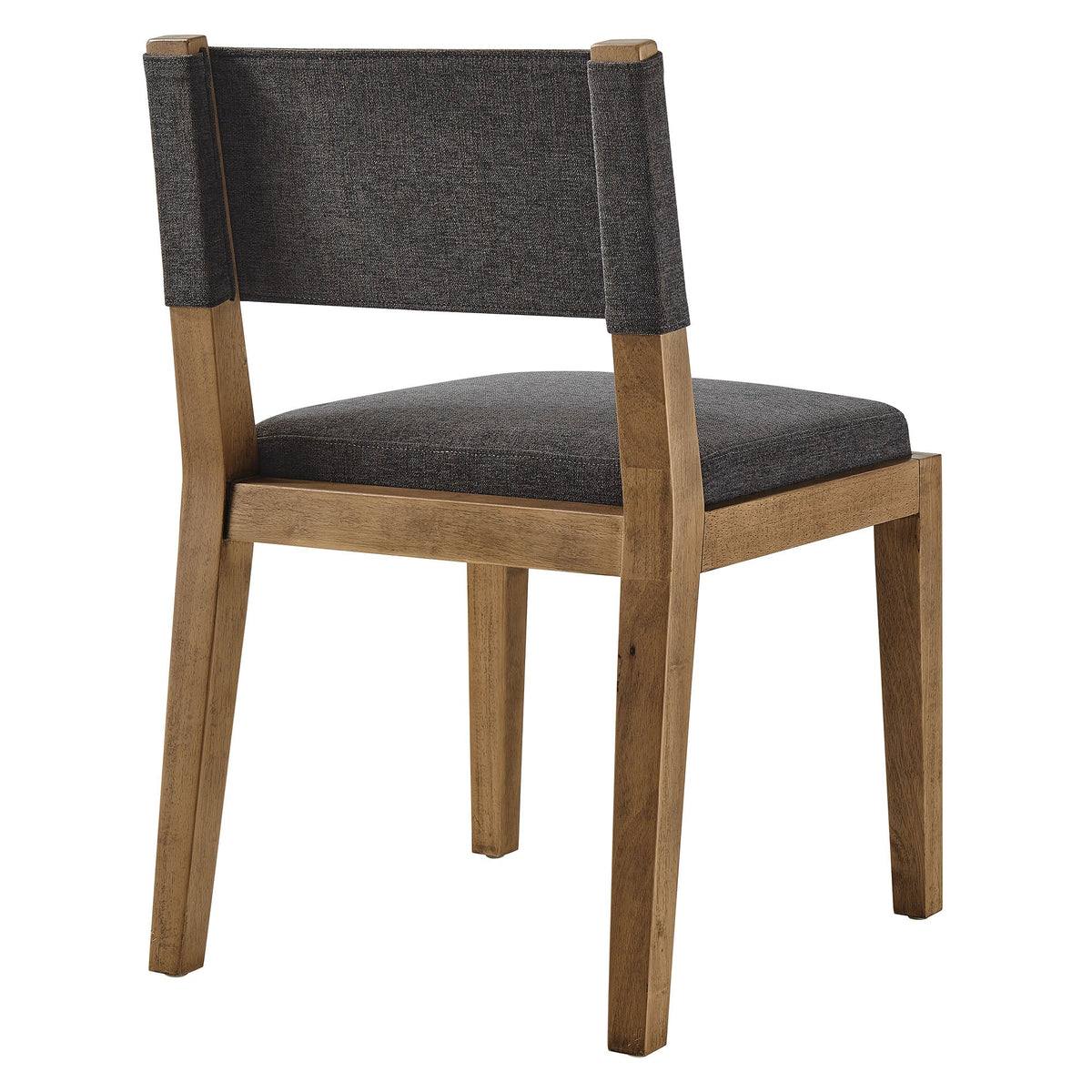 Calder Fabric Upholstered Wood Armless Dining Chair by Modway, dark grey fabric with wood legs on Tampa Home & Garden Store