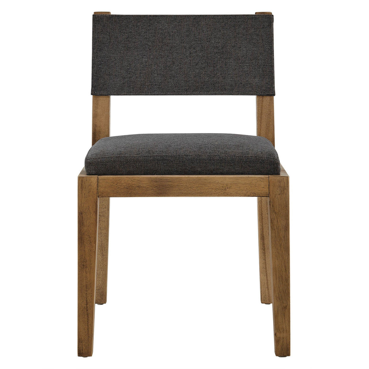 Calder Fabric Upholstered Wood Armless Dining Chair by Modway dark grey fabric with wood legs on Tampa Home & Garden Store