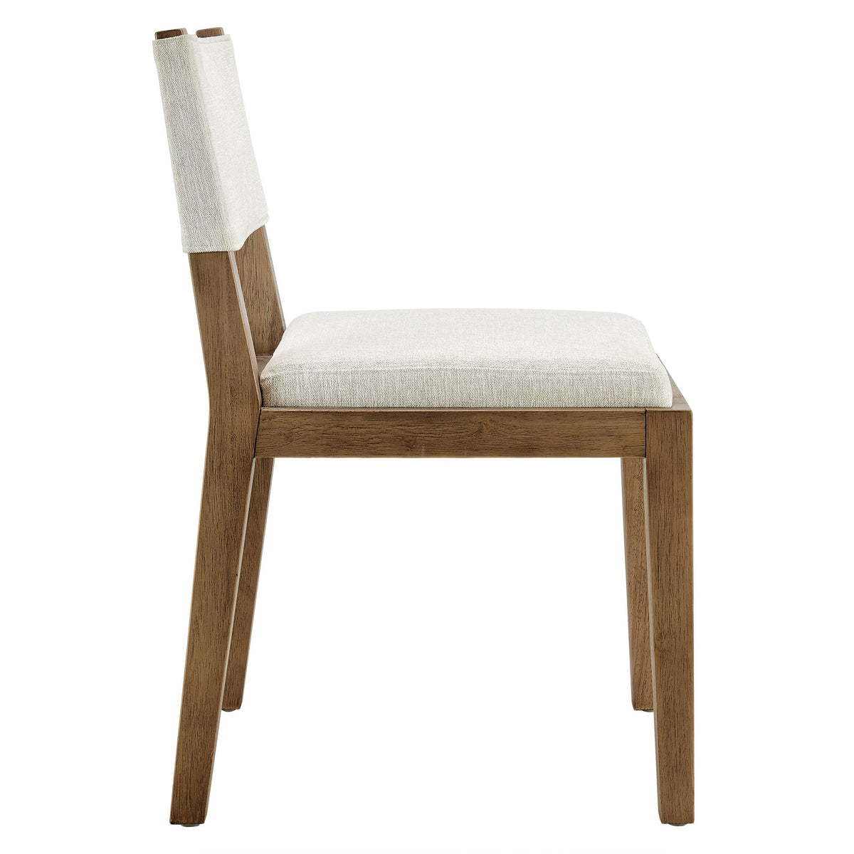 Calder fabric upholstered wood armless dining chair beige fabric with wood frame by Modway on Tampa Home & Garden Store
