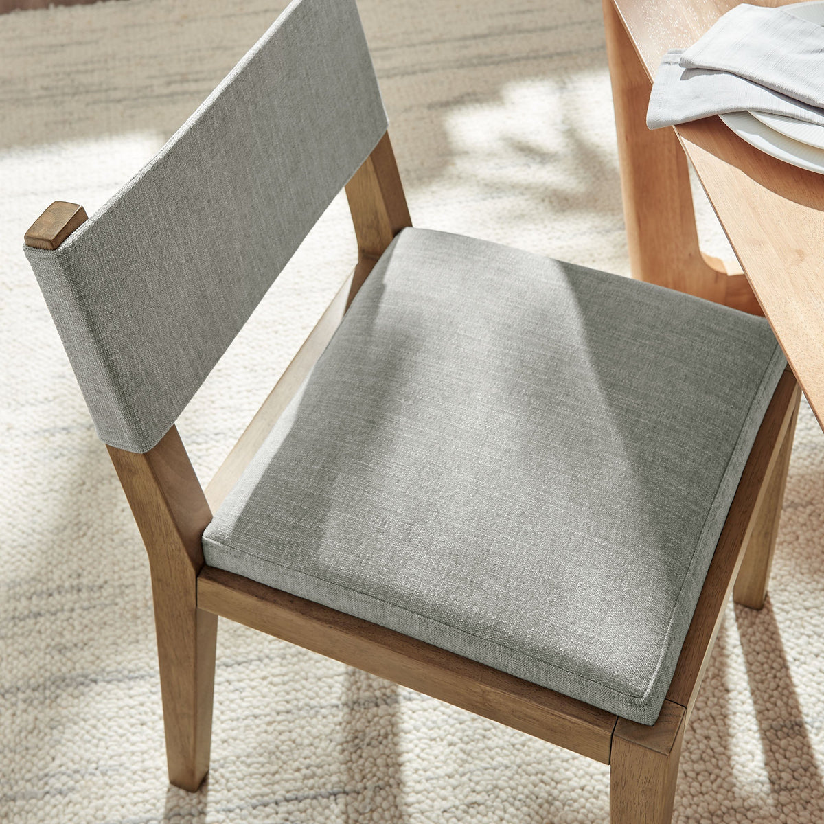 Calder fabric upholstered armless dining chair by Modway, gray fabric, wood frame (set of 2) on Tampa Home & Garden Store