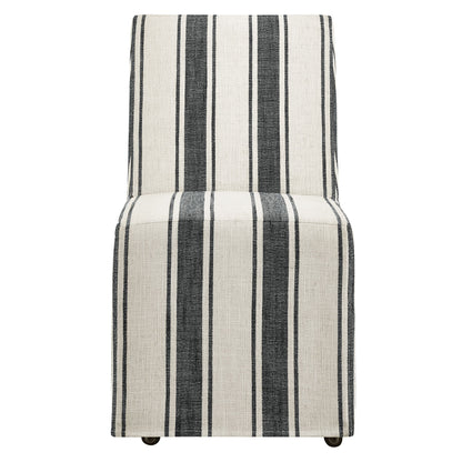 Tessera striped slipcovered dining side chair by Modway beige with navy stripes on Tampa Home & Garden Store