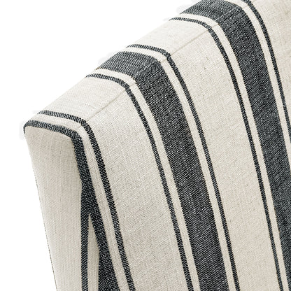 Tessera Striped Slipcovered Dining Side Chair by Modway, cream fabric with black stripes on Tampa Home & Garden Store
