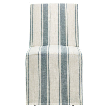 Tessera striped slipcovered dining chair by Modway in cream with blue stripes on Tampa Home & Garden Store