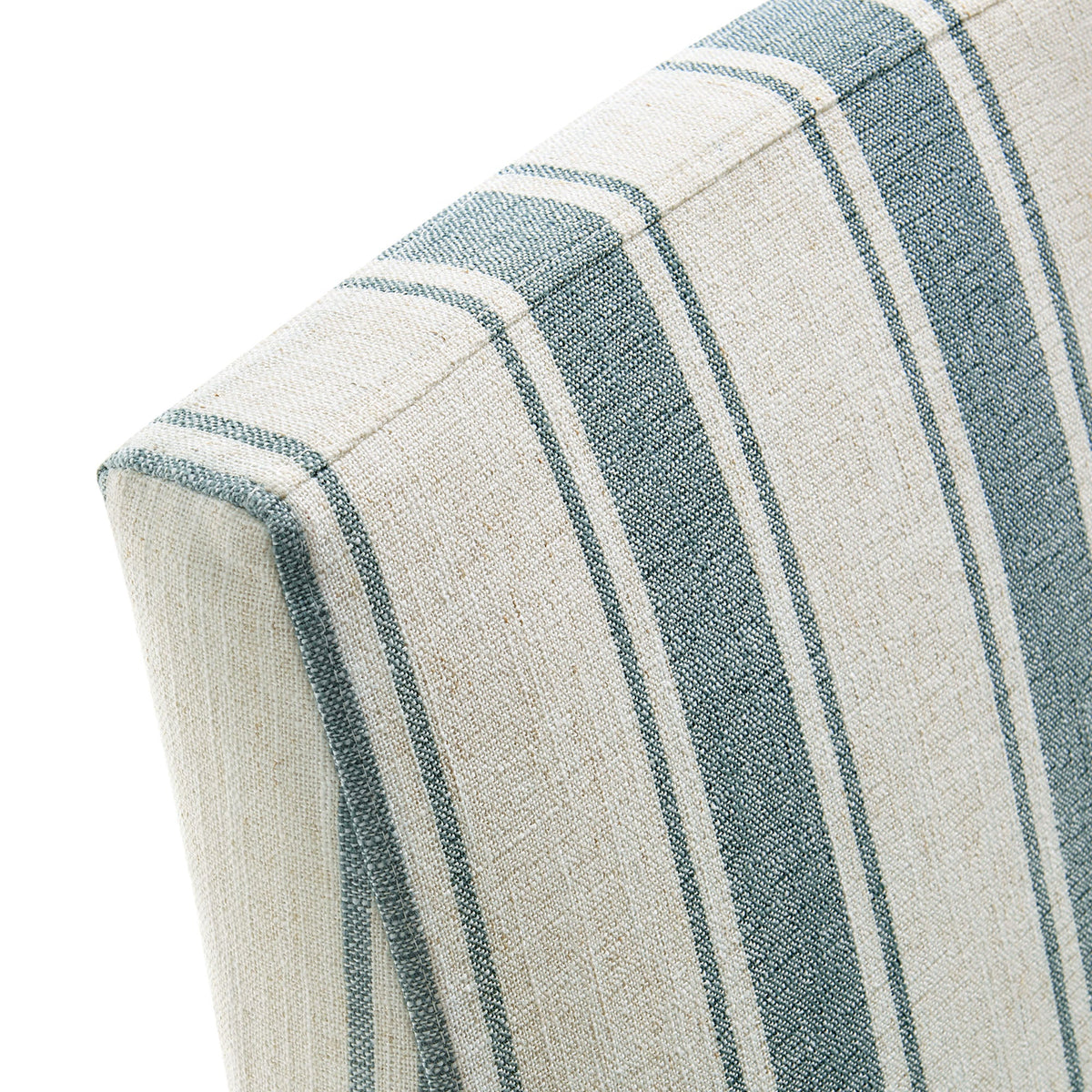 Tessera Striped Slipcovered Dining Side Chair upholstery in blue and cream fabric on Tampa Home & Garden Store