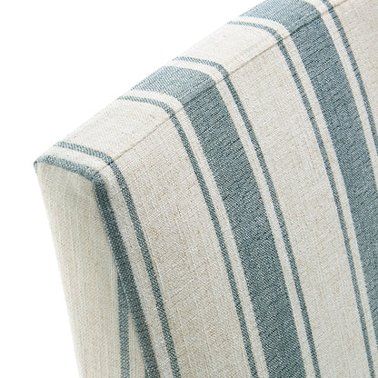Tessera Striped Slipcovered Dining Side Chair upholstery in blue and cream fabric on Tampa Home & Garden Store