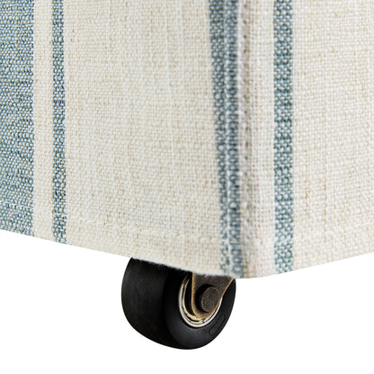Tessera striped slipcovered dining chair by Modway, blue-cream fabric with caster wheels on Tampa Home & Garden Store