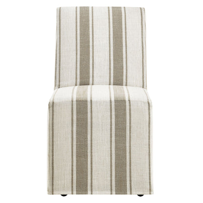 Tessera Striped Slipcovered Dining Side Chair by Modway in beige and white striped fabric on Tampa Home & Garden Store