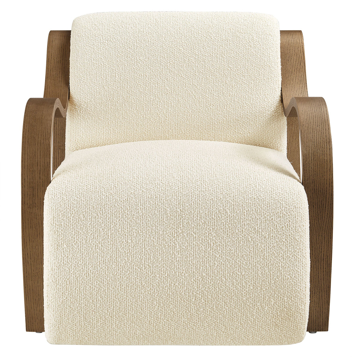 Atrium Lattice Boucle Accent Armchair beige boucle fabric with wood arms by Modway on Tampa Home & Garden Store