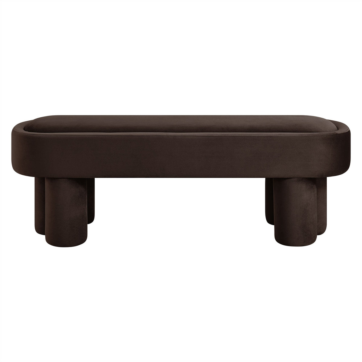 Mossi oval performance velvet accent bench by Modway in brown with thick cushion on Tampa Home & Garden Store