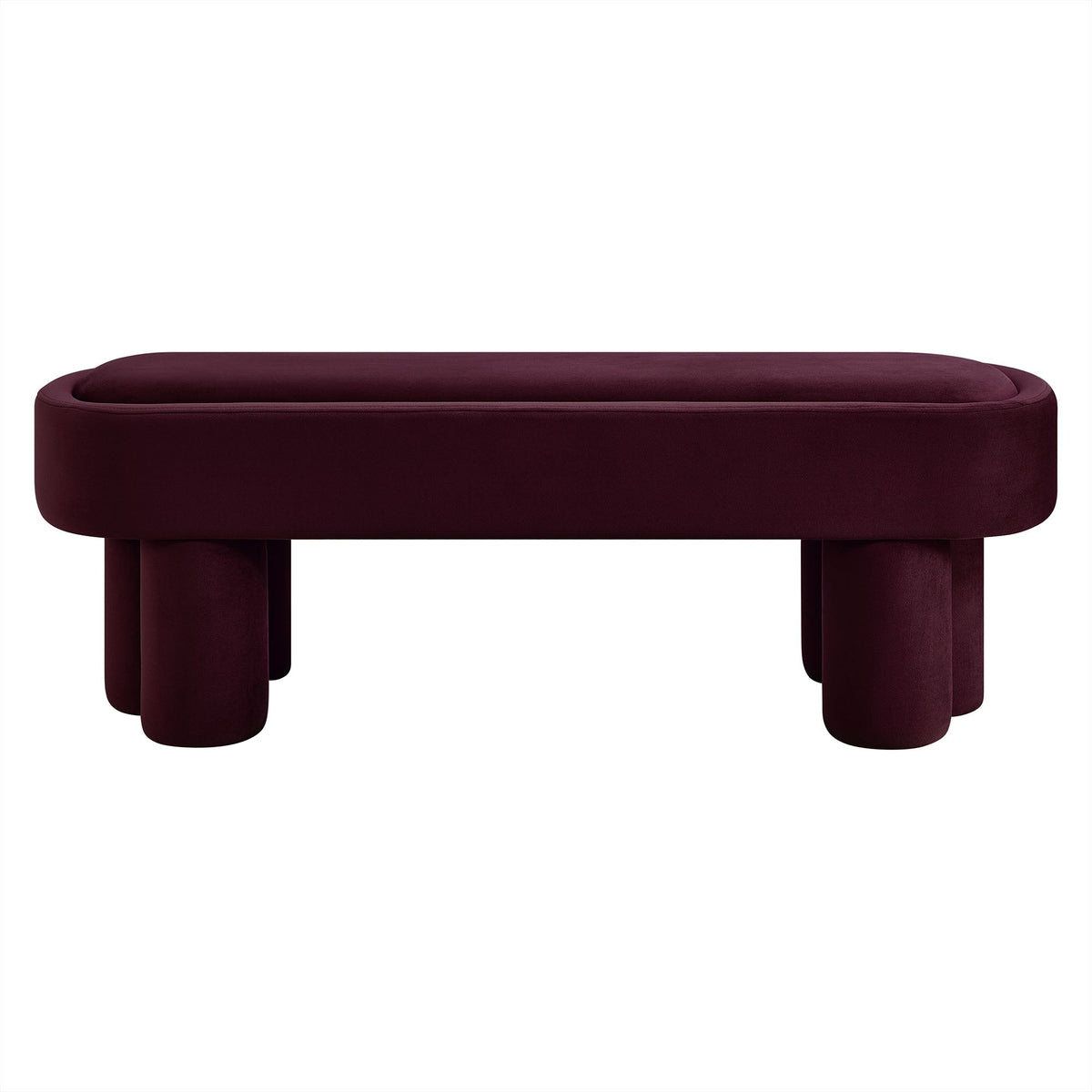 Mossi Oval Performance Velvet Accent Bench burgundy velvet upholstery by Modway on Tampa Home & Garden Store