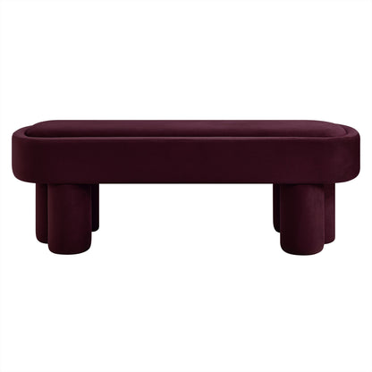 Mossi Oval Performance Velvet Accent Bench burgundy velvet upholstery by Modway on Tampa Home & Garden Store