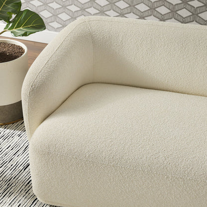 Monica 88 Inch Boucle Fabric Sofa beige upholstery curved arm detail by Modway on Tampa Home & Garden Store