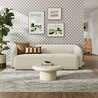 Monica 88 Inch Boucle Fabric Sofa beige boucle upholstery by Modway in a living room on Tampa Home & Garden Store
