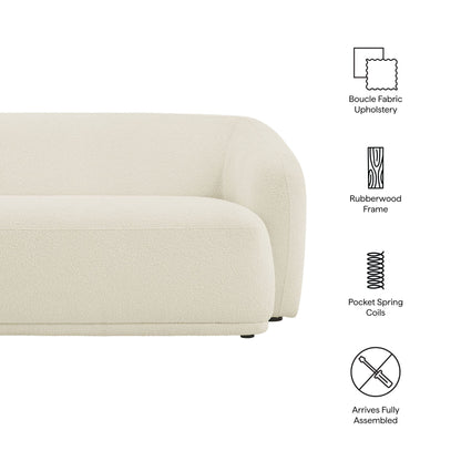 Monica 88 Inch Boucle Fabric Sofa beige boucle upholstery by Modway on Tampa Home & Garden Store
