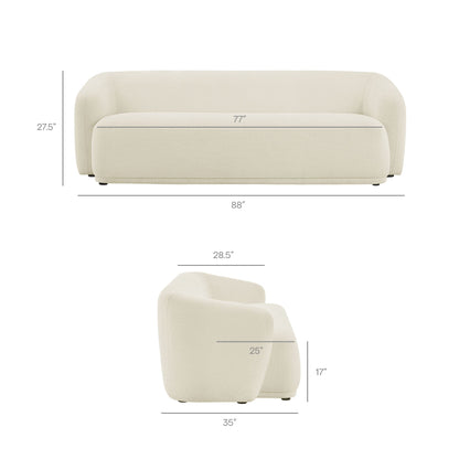 Monica 88-Inch Boucle Fabric Sofa beige boucle fabric by Modway on Tampa Home & Garden Store
