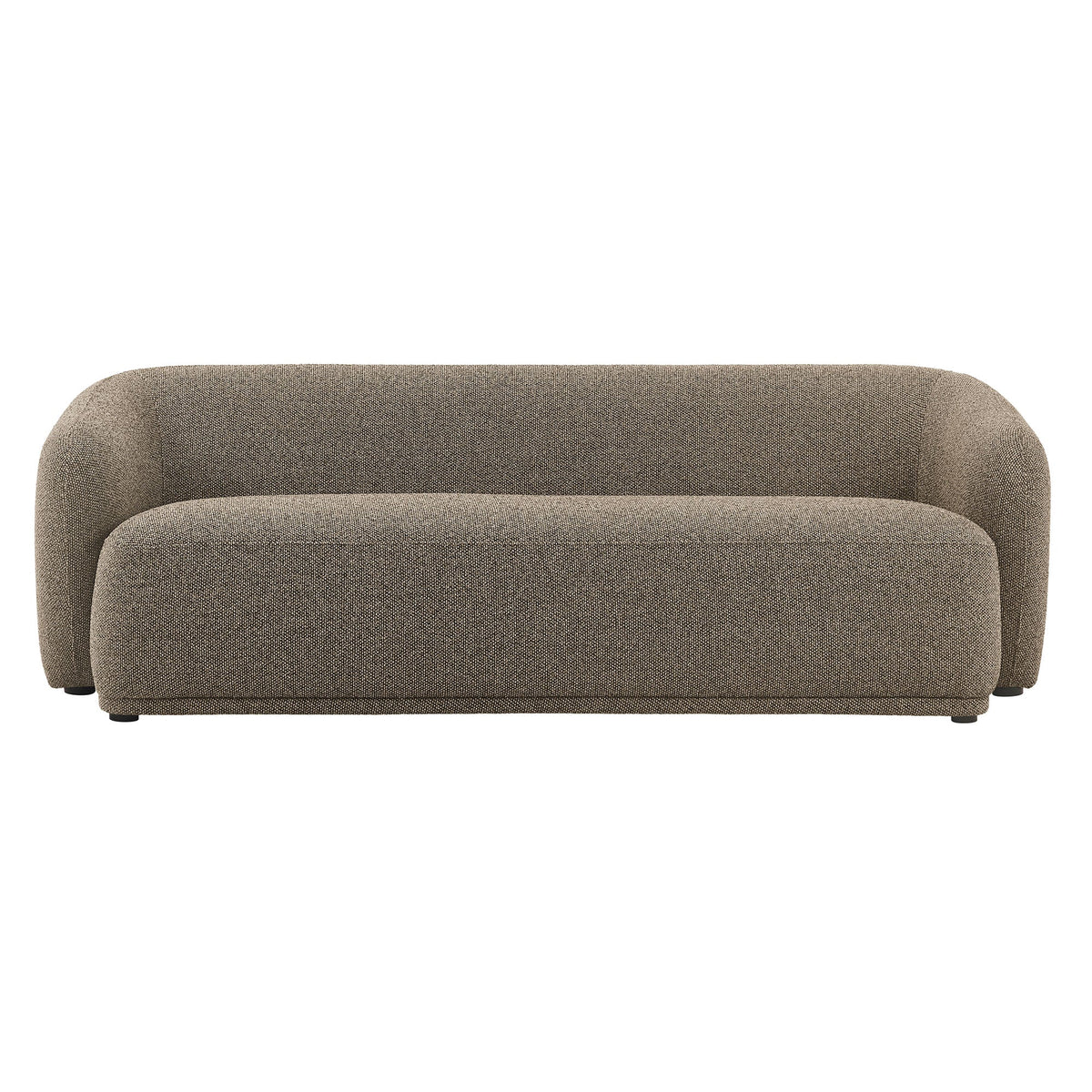 Monica 88 Inch Boucle Fabric Sofa beige-brown boucle with rounded arms, low profile on Tampa Home & Garden Store