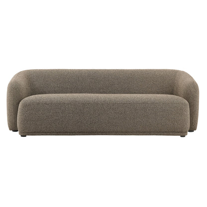 Monica 88 Inch Boucle Fabric Sofa beige-brown boucle with rounded arms, low profile on Tampa Home & Garden Store