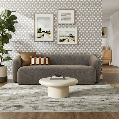 Monica 88-Inch Boucle Fabric Sofa by Modway in gray boucle, modern living room setting on Tampa Home & Garden Store