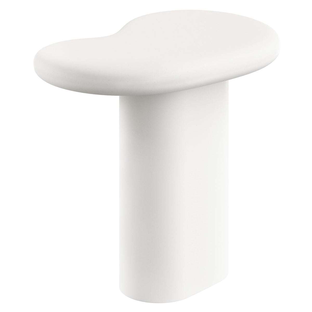Elowen outdoor patio side table white kidney-shaped top on cylindrical base by Modway on Tampa Home & Garden Store