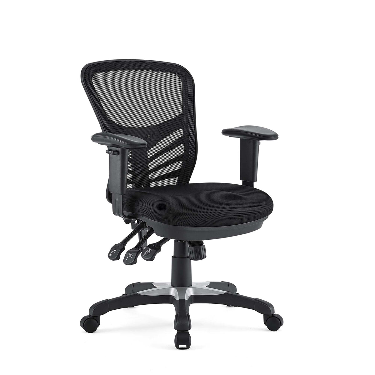 Articulate Mesh Office Chair by Modway, black mesh back with adjustable armrests on Tampa Home & Garden Store