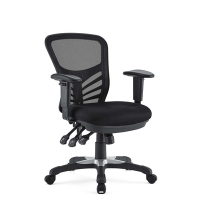Articulate Mesh Office Chair by Modway, black mesh back with adjustable armrests on Tampa Home & Garden Store