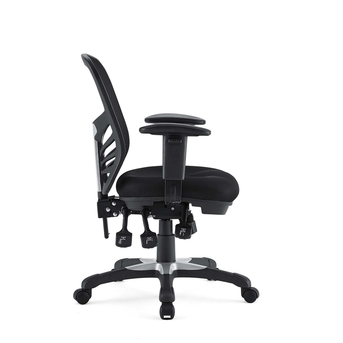 Articulate Mesh Office Chair by Modway, black mesh back and seat with cushioned armrests on Tampa Home & Garden Store