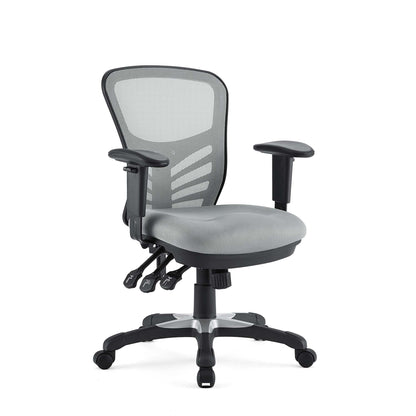 Articulate Mesh Office Chair by Modway, gray mesh back, black frame, padded arms, five-star base on Tampa Home & Garden Store