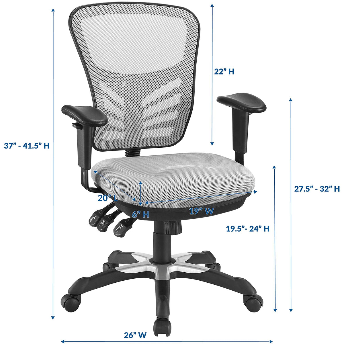 Articulate Mesh Office Chair by Modway gray mesh back with adjustable arms on Tampa Home & Garden Store