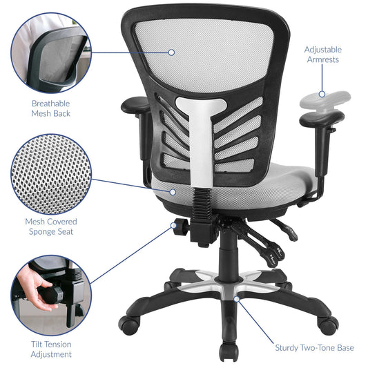 Articulate Mesh Office Chair by Modway with breathable back, mesh seat, adjustable armrests on Tampa Home & Garden Store