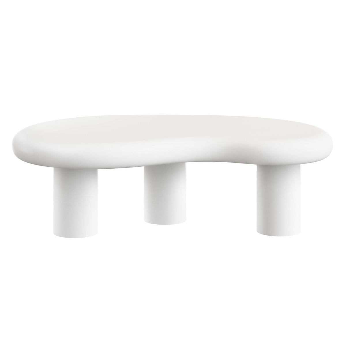 Elowen outdoor round white coffee table with chunky cylindrical legs on Tampa Home & Garden Store