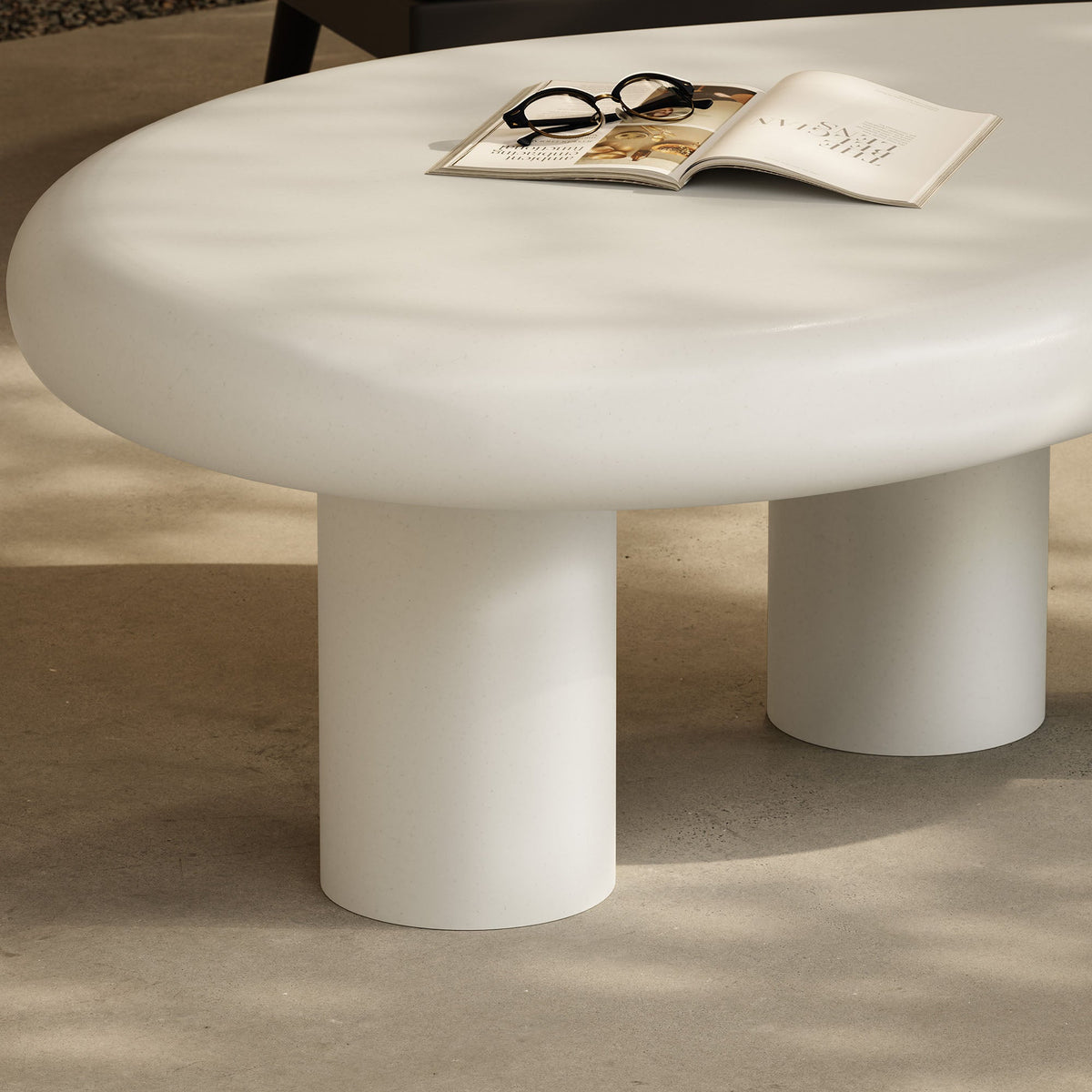 Elowen Outdoor Patio Coffee Table white round surface Modway HouseOfZazla on Tampa Home & Garden Store