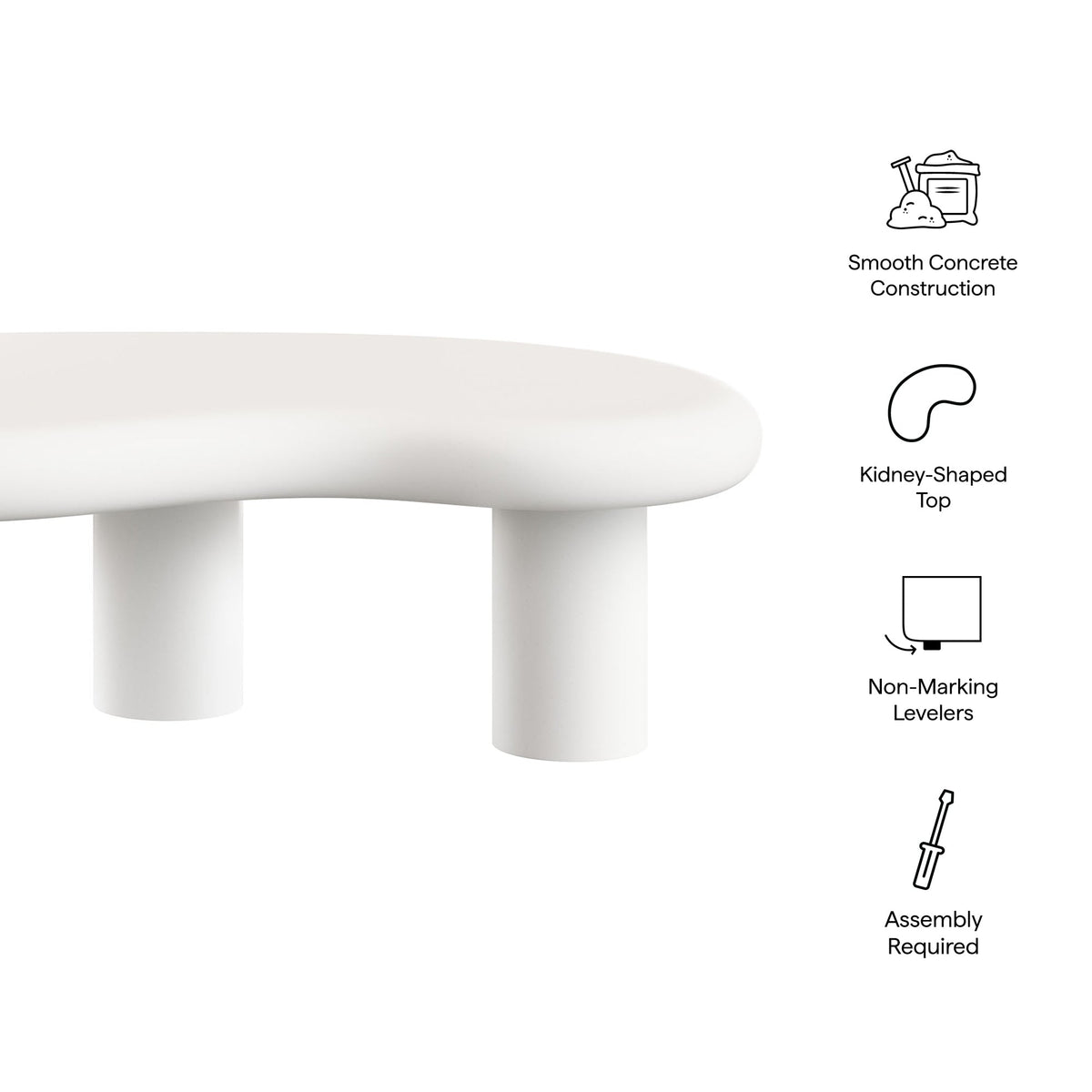 Elowen Outdoor Patio Coffee Table white round top with thick legs by Modway HouseOfZazla on Tampa Home & Garden Store