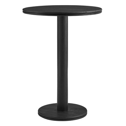 Neo 3-Piece Round Indoor-Outdoor Wood Bar Table And Stool Set by Modway, black pedestal on Tampa Home & Garden Store