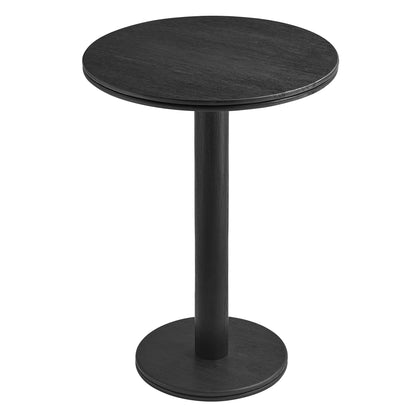 Neo 31-Inch Round Indoor-Outdoor Wood Bar Table black wood finish with pedestal base on Tampa Home & Garden Store
