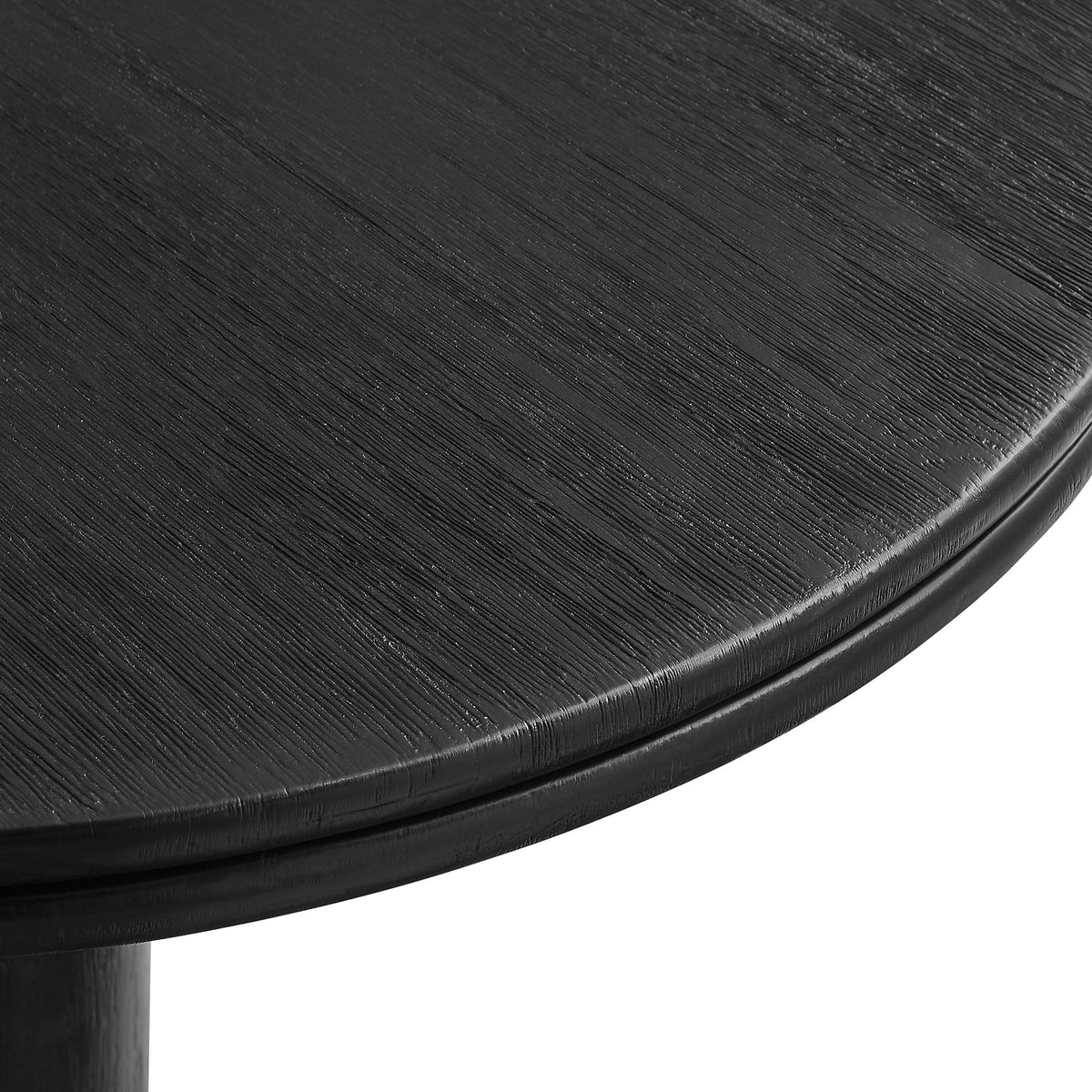 Neo 31in round wood outdoor bar table in black finish with visible wood grain edge on Tampa Home & Garden Store
