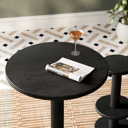 Neo 31 Inch Round Indoor Outdoor Wood Bar Table by Modway, black finish, patio on Tampa Home & Garden Store
