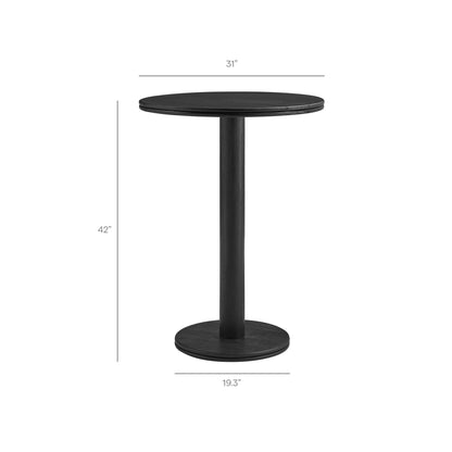 Neo 31-inch round indoor-outdoor wood bar table with pedestal base in black by Modway on Tampa Home & Garden Store