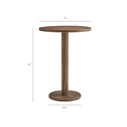Neo 31 in round indoor-outdoor wood bar table with pedestal base by Modway on Tampa Home & Garden Store
