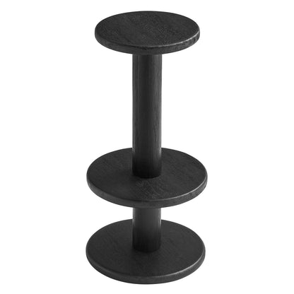 Neo 3-Piece Round Indoor-Outdoor Wood Bar Table pedestal with black grain finish by Modway on Tampa Home & Garden Store