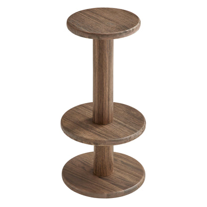 Neo 15 in round wood bar stool with pedestal base brown oak finish by HouseOfZazla on Tampa Home & Garden Store