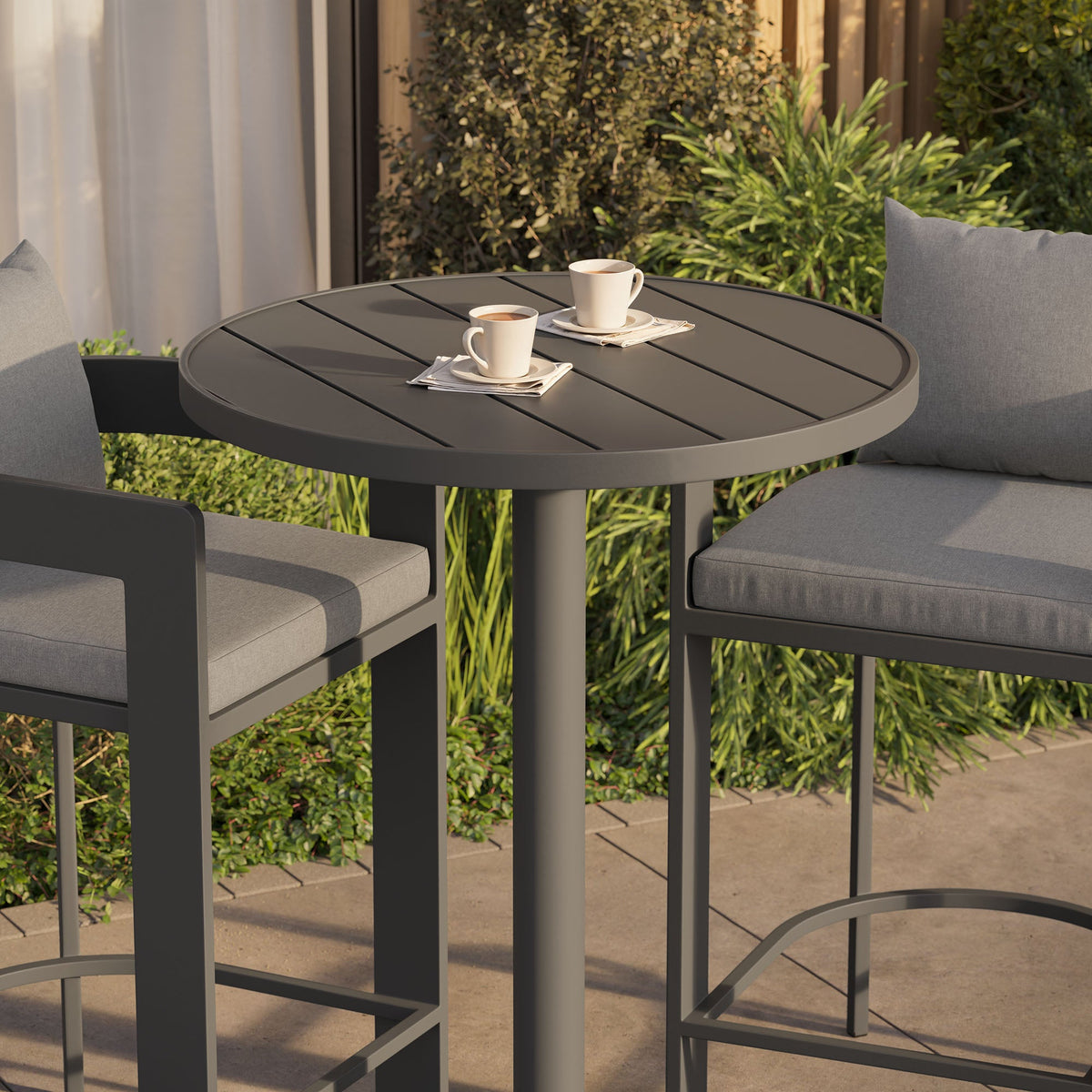 Tahoe 3-Piece Outdoor Patio Aluminum Bar Set by Modway, gray on Tampa Home & Garden Store