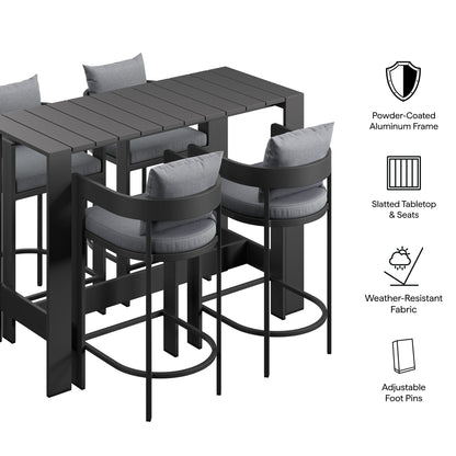 Tahoe 5-Piece Outdoor Bar Table Set by Modway, powder-coated aluminum frame on Tampa Home & Garden Store