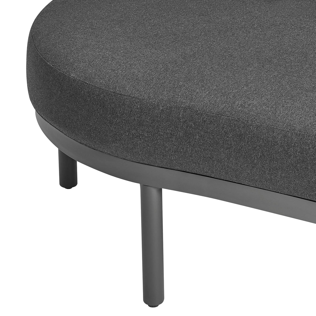 Porta left-arm facing outdoor modular sofa piece in charcoal gray fabric with metal legs on Tampa Home & Garden Store