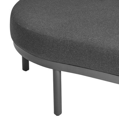 Porta left-arm facing outdoor modular sofa piece in charcoal gray fabric with metal legs on Tampa Home & Garden Store