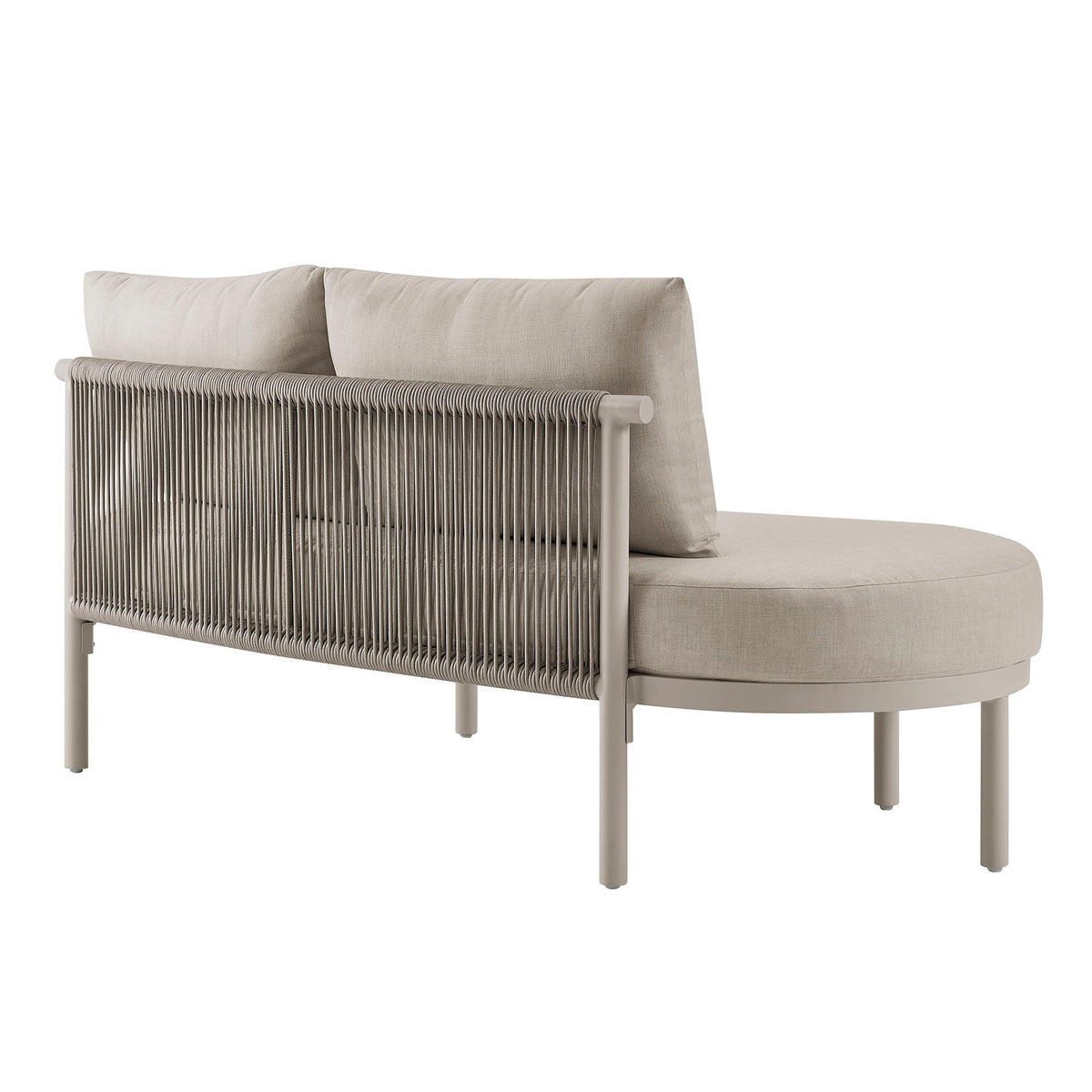 Porta left-arm facing patio aluminum modular sofa piece with beige cushions by Modway on Tampa Home & Garden Store