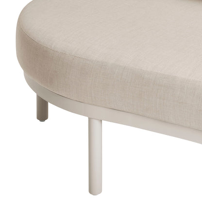 Porta 3 Piece Outdoor Patio Aluminum Modular Sofa cushion close-up in beige fabric with metal legs on Tampa Home & Garden Store